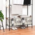 thumbnail image 3 of Yayeee Foldable Storage Basket for Shelves with Handles Waterproof Cloth Bins, Beige Cute Cats, 3 of 7