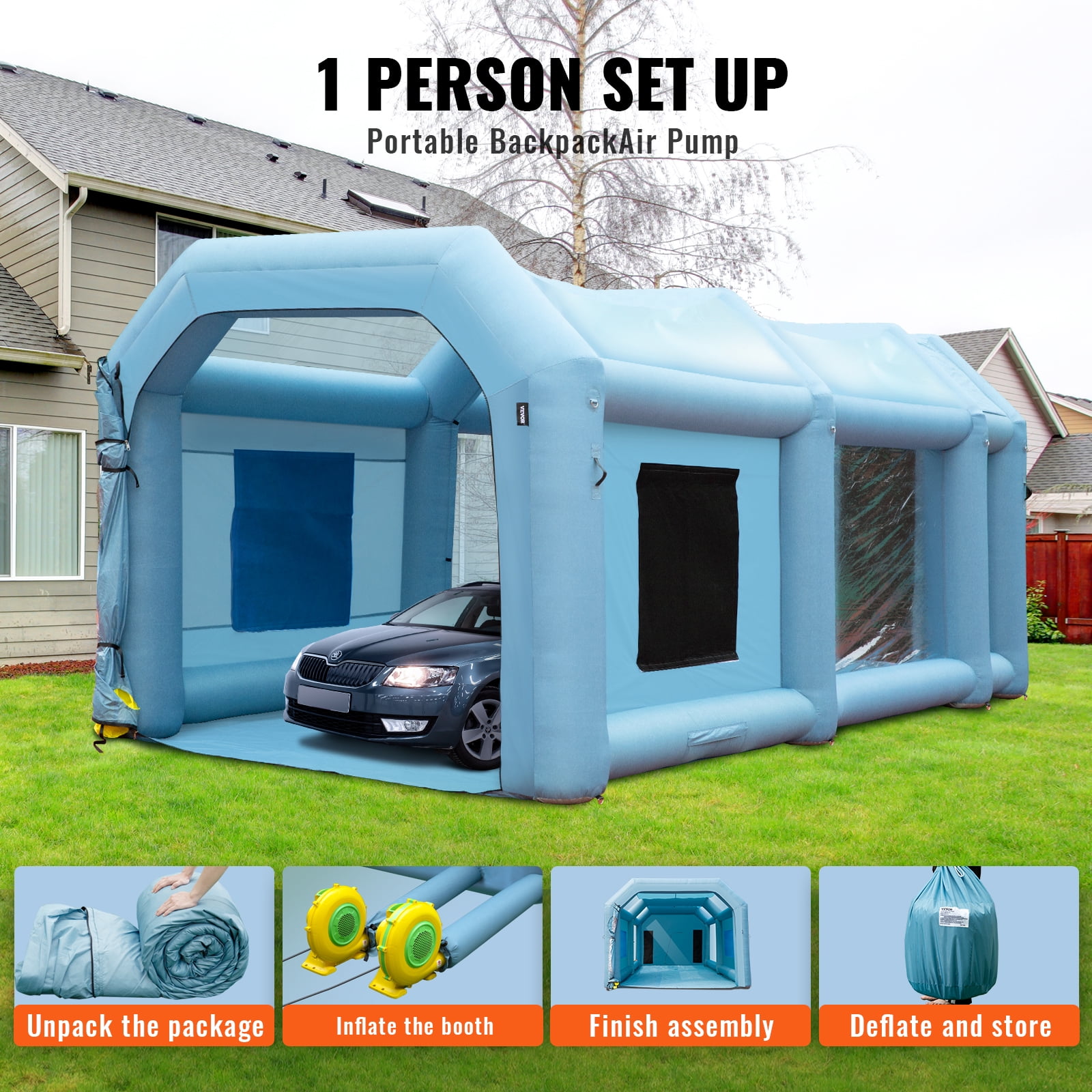 28X16.5X10FT Inflatable Paint Spray Booth Car Portable Paint Booth