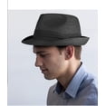 thumbnail image 4 of Fedora Straw Sun Hat for Men Women Foldable Roll Up Short Brim Trilby Hat Panama Beach Hat UPF 80+, 4 of 5