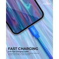 thumbnail image 3 of Liquipel Powertek iPhone Charger Cable [MFI Certified], Fast Charging 6ft Lightning to USB Cord Adapter, Compatible for iPad, Metallic Shine Electric Blue, 3 of 6