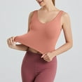 thumbnail image 6 of KHONTS Women's Sports Bra Longline Crop Tank Top Padded Workout Running Yoga Bralettes Orange XL, 6 of 7