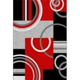 thumbnail image 1 of Golden Rugs FZ-2O2B-M5A0 Tapis Sculpté à la Main Collection Platine 5 Pi. 2 Po. x 7 Pi. 5 Po. Noir Rouge Clair, 1 of 4
