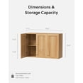 thumbnail image 6 of EYYTHUNG Large Wall Cabinets Laundry Room Wall Mounted Medicine Cabinet with 3 Door and Shelves Floating Cupboard Kitchen Organizers Pantry Cabinets, Natural Oak, 6 of 7