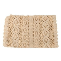 Homoyoyo Beige Decorative Tassel Tablecloth Cotton Polyester Blend for Dining Table Home Kitchen Decor