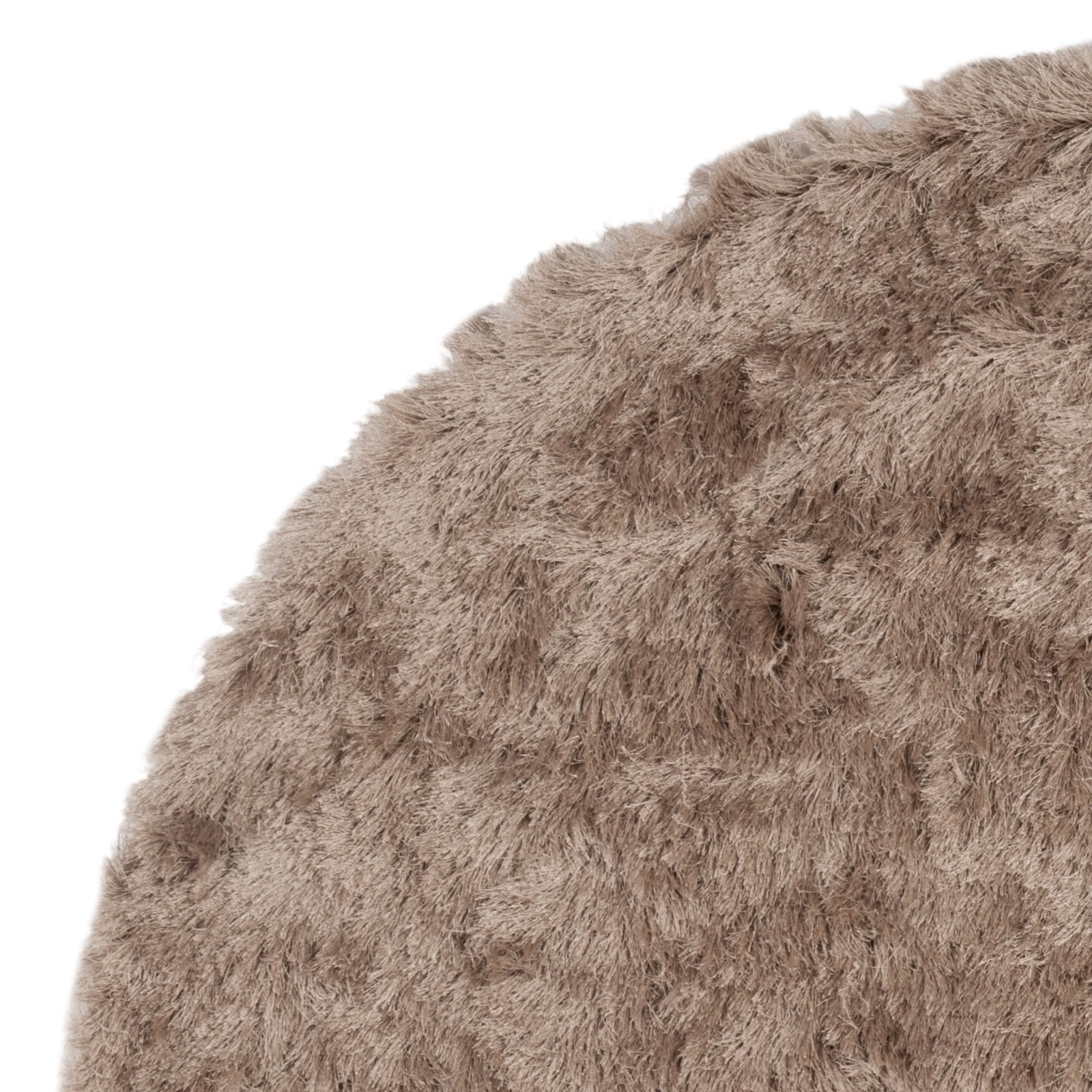 SAFAVIEH Paris Darwin Plush Polyester Shag Area Rug, Beige, 5' x 5' Round