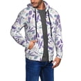 thumbnail image 2 of Uemuo Lavender Flowers for Men's Fashion Full-zip Hoodies & Sweatshirts with Kangaroo Pocket, Zip-up Hooded Sweatshirt, Moisture Wicking & Breathable-XX-Large, 2 of 5