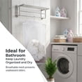 thumbnail image 6 of NOGIS Door Hanging Mesh Laundry Hamper Bag, Space Saving Corner Small Laundry Basket Dirty Clothes Hamper with Rotating Metal Hanger for Apartment, RV, Camper, Cabin, College Dorm Use(White), 6 of 7