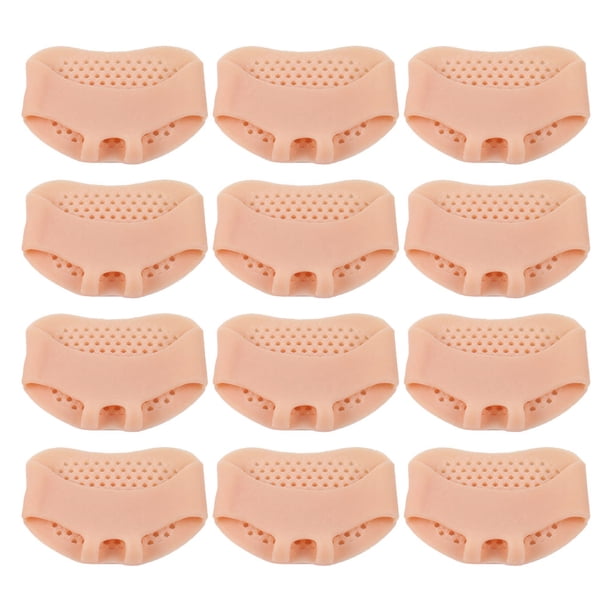 12 almohadillas metatarsales para los dedos del pie, plantillas antidolor para tacones altos (color piel)