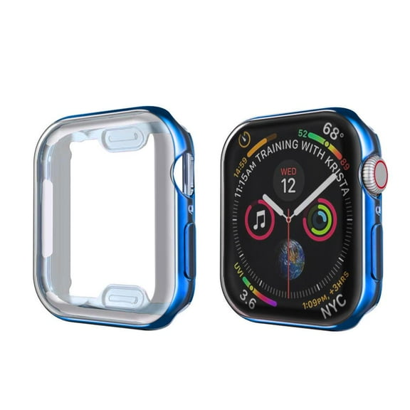 epacks Case Compatible Apple Watch 3 Clear Case Built in TPU Screen Protector 38mm - All Around Protective Case High Definition Ultra-Thin Cover iWatch 38mm Series 3 2 1 Sport (2-Pack) Blue