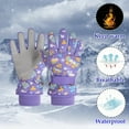 thumbnail image 5 of Winter Gloves, Kids Thermal Gloves Five Finger Design Outdoor Activities Skiing Cold Weather(Purple,M), 5 of 5