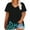 Black, variant on Plus Size 4X Women's Short Sleeve Tops Sale Under $10 Free Shipping Summer Casual Loose Solid Color Blouse