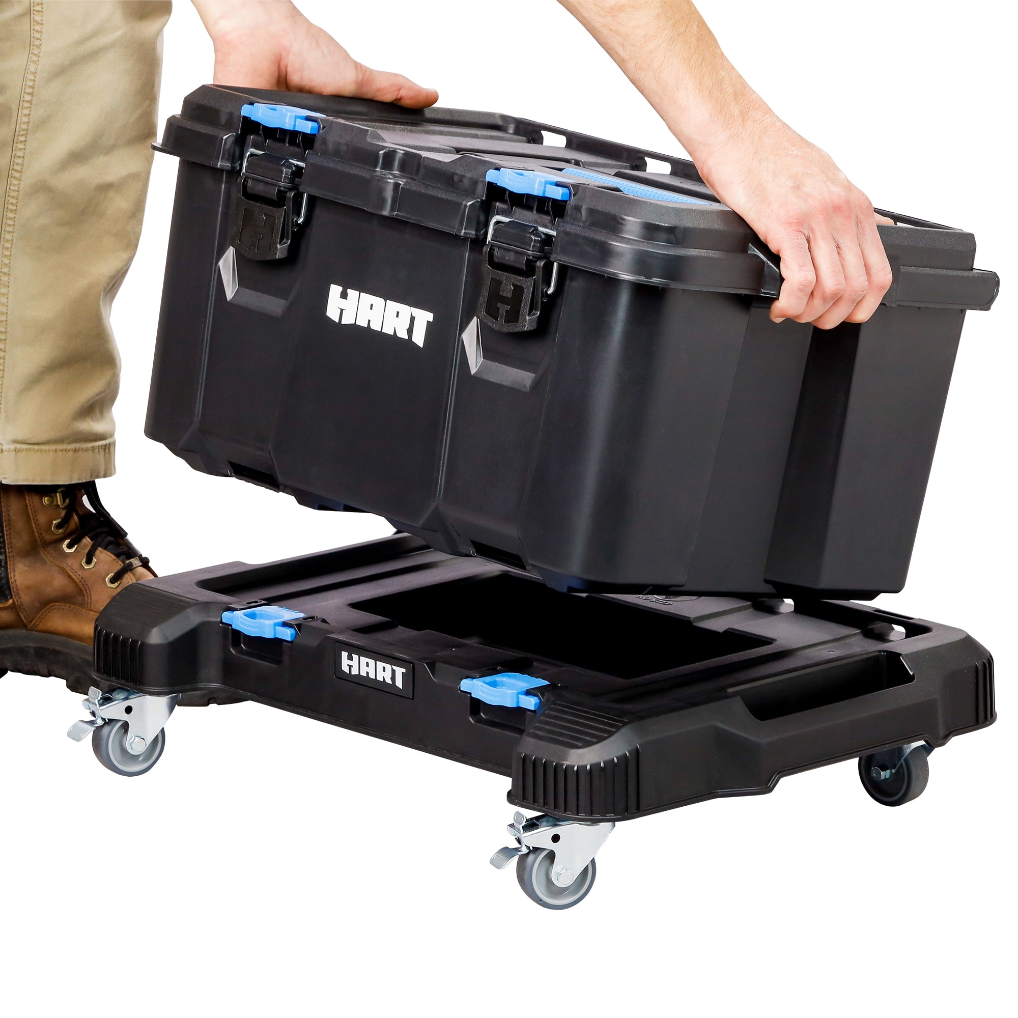 Hart Stack System Dolly with 4 Smooth Roll Wheels and Lockable Casters, 220 lb Capacity