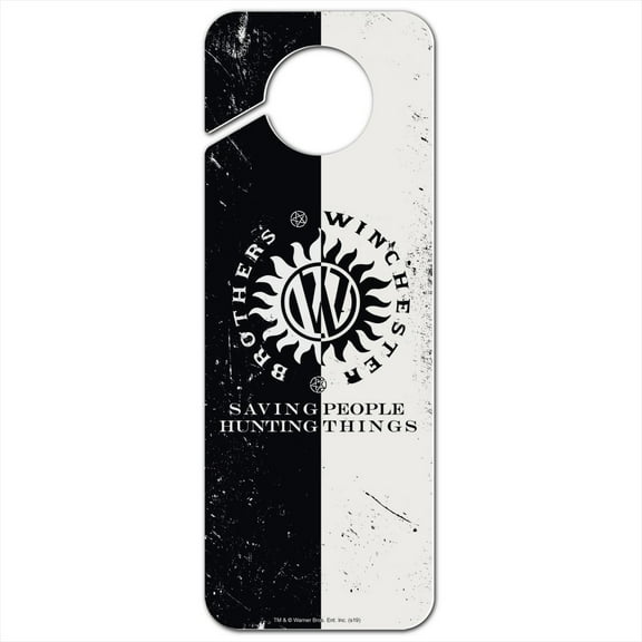 Supernatural Brothers Winchester Plastic Door Knob Hanger Sign