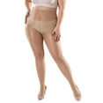 Women Plus Size Control Top Pantyhose With Run Light Support Legs Sheer