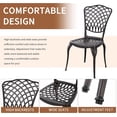thumbnail image 3 of ZXNYH Outdoor Bistro Set 3 Piece Cast Aluminum Patio Bistro Sets, All Weather Bistro Table Set with Umbrella Hole, Bistro Table and Chairs Set of 2 for Porch, Yard, Balcony, Black, 3 of 7
