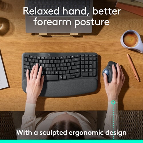 Logitech ERGO M575S Wireless Ergonomic Trackball Mouse for PC/Mac