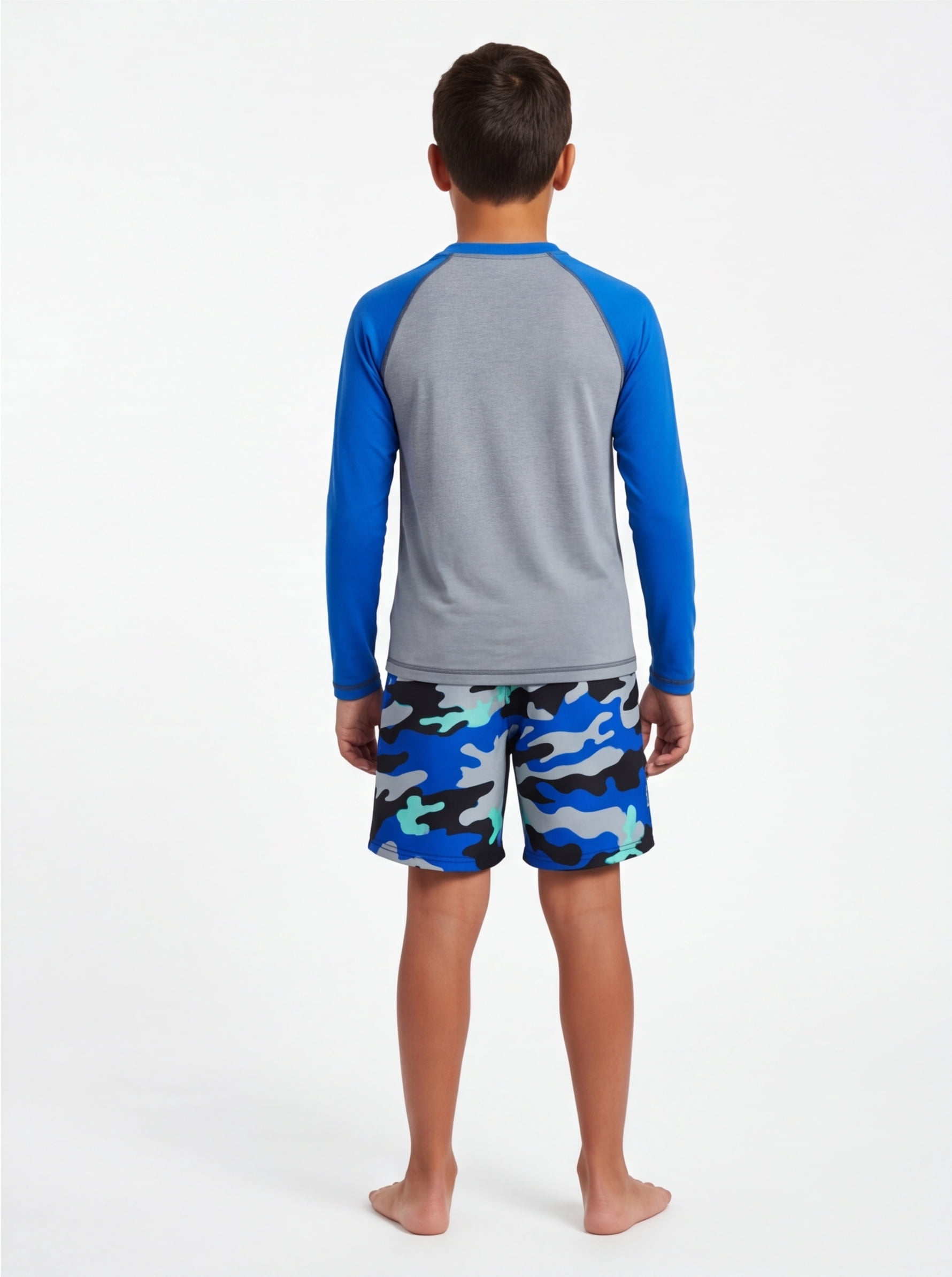 Reebok Boys Volley Swim Trunks with Elastic Drawstring Waistband and UPF 50+ Protection, Sizes 4-18