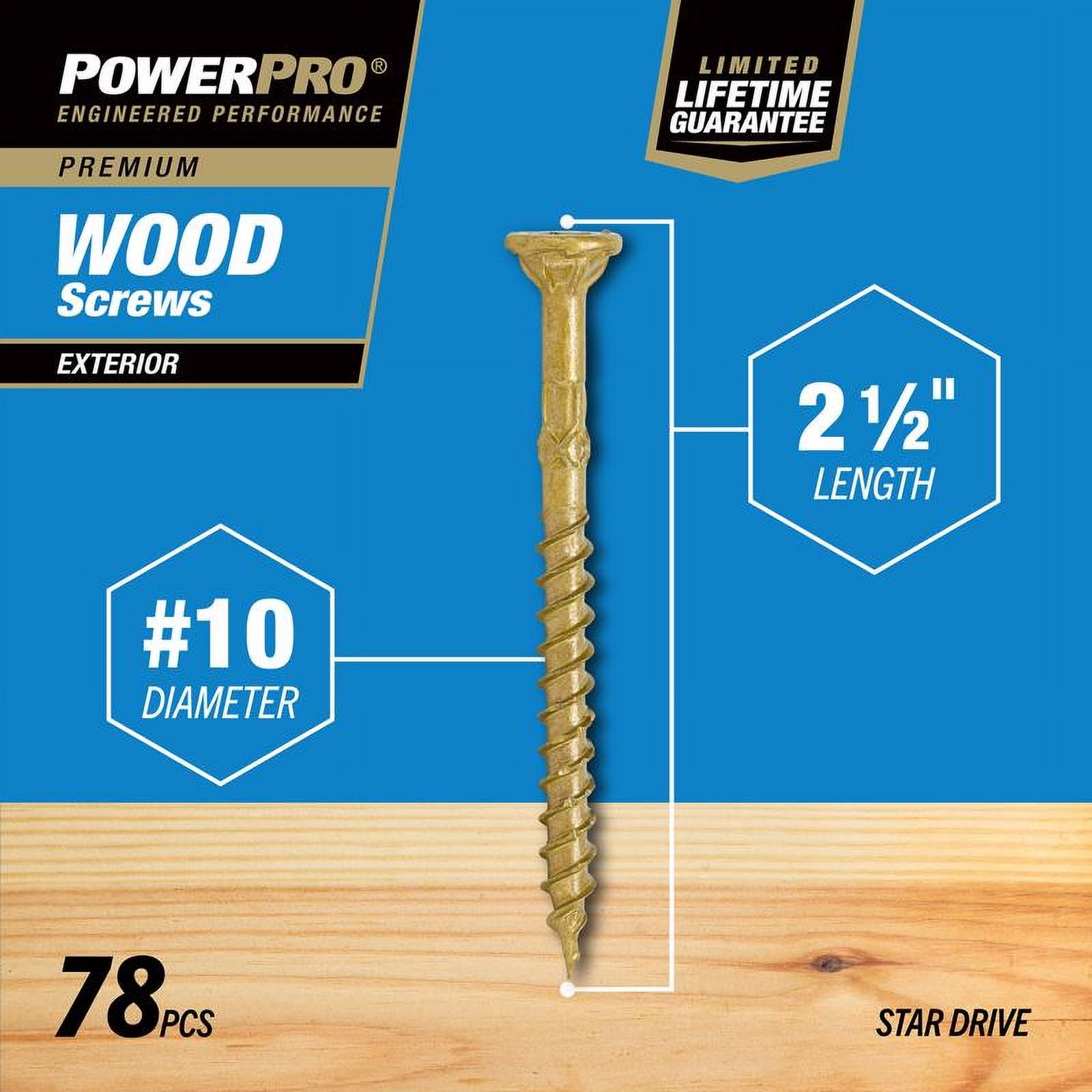 HILLMAN FASTENERS Wood & Deck Screws, Sharp Point, Star, #10 x 2.5-In., 1-Lb. 48601