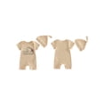 thumbnail image 2 of BemeyourBBs Baby Boy Summer Clothes Infant Baby Boys Fishing Outfit Newborn Baby Boy Hospital Going Home Outfit Ribbed Romper Short Sleeve Newest Fishing Buddy Letter Print Jumpsuit with Hat, 2 of 9