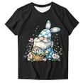 thumbnail image 3 of VBTAPA Easter Shirts for Women Happy Easter Shirt Easter Bunny T Shirt Cute Rabbit Graphic Tee Funny Gift Casual Tops Sales of Today Black XL, 3 of 5