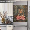 thumbnail image 4 of Tiger and Flower Dishwasher Magnetic Refrigerator Magnet Cover Kitchen Art Panel Decal Sticker Home Decorative 23"x26", 4 of 6