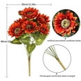 thumbnail image 6 of 9 Heads Artificial Sunflowers Fake Vintage Sunflower Autumn Faux Silk Sunflowers Flowers Bouquet for Home Wedding Party Table Floral Centerpieces Decor (Vintage Red,4Pcs), 6 of 8