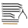 thumbnail image 1 of Kit de barra de acoplamiento RC 1/24, aleación de aluminio CNC, barra de tracción de alta distancia, conector de extremo de brazo de enlace, color negro, 1 of 14
