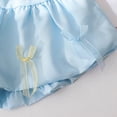 thumbnail image 5 of WEIGFI Toddler Baby Girls Puff Shorts Princess Bowknot Solid Color Loose Fit Lightweight Elastic Waist Summer Outdoor Play Casual Everyday Wear Relaxed Party Bottoms,Blue,4-5 Years, 5 of 9