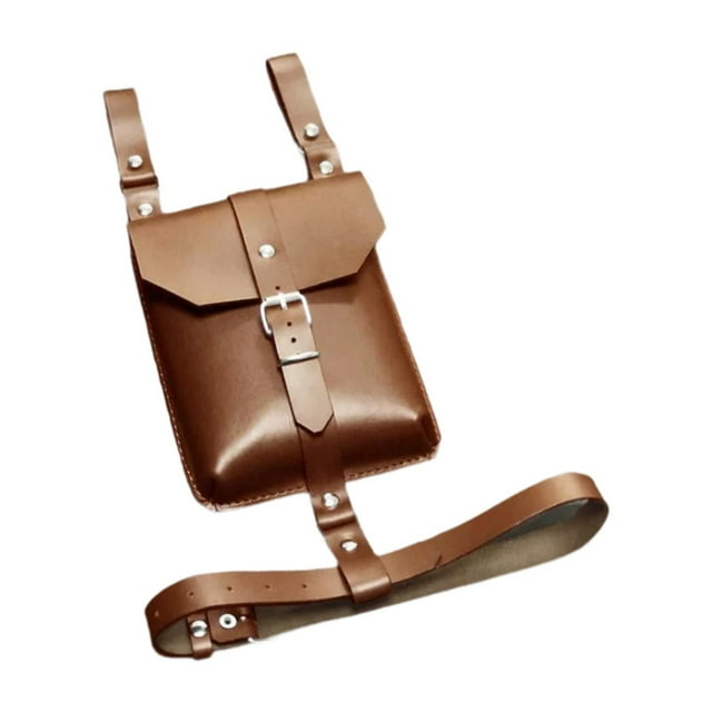 Bolsa de cinturón medieval con accesorios, riñonera de PU para fiesta al aire libre, Festival de rendimiento Marrón