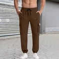 thumbnail image 2 of Men's Casual Pants Breathable Relaxed Wide Leg Trousers Coffee M, 2 of 5