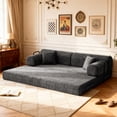 thumbnail image 3 of Leumius 78" Convertible Sleeper Sofa Bed,Folding Mattress Couch with Fixed-Shape Frame,Floor Sofa Lounge Couch for Living Room Bedroom,Black, 3 of 8