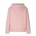 thumbnail image 5 of Shirts for Women Trendy Fall Winter Loose Fit Hooded Long-sleeved Puff Cold Shoulder Hoody Footprint Print Leisure Cotton Hoodie Sweatshirt(Pink,XL), 5 of 7