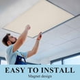 thumbnail image 6 of Ivory White Fluorescent Light Covers, Modern Pure Ivory White Magnetic Light Covers for Ceiling Lights, Fluorescent Ceiling Shade Filters for Classroom Bedroom Office 4x2Ft x 2PCS, 6 of 8