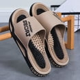 thumbnail image 5 of Rokment Women's Men's Acupressure Massage Slippers for Plantar Fasciitis Neuropathy Non-Slip Bathroom Shower Water Bath Sandals Stress Relief Khaki Size 8, 5 of 5
