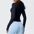 thumbnail image 3 of YUNAFFT Seamless High Neck Yoga Top for Women Long Sleeve Zipper Compression Fitness Shirt, 3 of 6