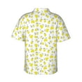 thumbnail image 3 of Balery Yellow Lemon Leaves Print Men's Hawaiian Shirts Short Sleeve Beach Shirt Relaxed Fit Vacation Button Down Shirts-, 3 of 9