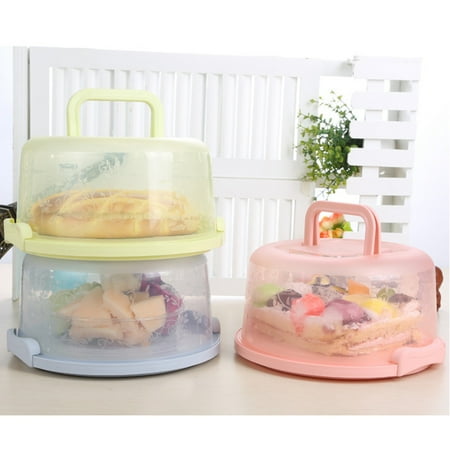 Portable Cupcake Cake Carrier Holder Cover Round Container with Collapsible Handles