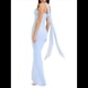 thumbnail image 3 of Vestido Tubo con Hombros Descubiertos para Mujer, Estilo Corsé, Plisado, Ajustado, para Invitada de Boda Formal, Conjunto de Dos Piezas. Azul M, 3 of 9