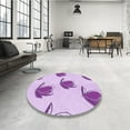 thumbnail image 4 of Ahgly Company Machine Washable Indoor Rectangle Transitional Purple Area Rugs, 4' x 6', 4 of 7