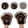 thumbnail image 2 of Long Fur Wolf Paws Gloves 1 Pair Animal Roleplay Furry Accessory Puppy Paws, 2 of 5