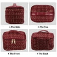 thumbnail image 5 of Unique Bargains Makeup Bag Cosmetic Travel Bag Case Woolen Large Makeup Bag Organizer Bag for Women Plaid Pattern Red, 5 of 6