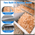 thumbnail image 6 of Suumerpety Large Chicken Coop Wooden Chicken House with Nesting Box Wheels and Run Outdoor Rabbit Hutch Expandable Hen House for 4-6 Chickens Gray, 6 of 10