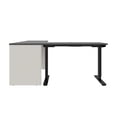 thumbnail image 2 of Bestar Connexion Power Adjustble L-Shaped Table in Slate and Sandstone, 2 of 8