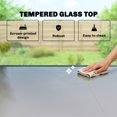 thumbnail image 4 of Table à Manger d'Extérieur Extensible, Cadre en Aluminium Noir 55 Pouces-94,5 Pouces avec Dessus en Verre Trempé Résistant aux Rayures, Table de Patio Polyvalente pour les Rassemblements de Repas au Jardin, dans la Cour Ou dans la Cour Arrière, 4 of 7