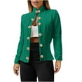 thumbnail image 2 of Aueoeo Spring Sweater For Womens Stand Collar Button Jacket Long Sleeve Jacket Spring Fall Tendy Wear, 2 of 7