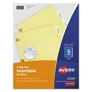 Avery Big Tab Insertable Dividers, Buff Paper, 5 Clear Tabs, Copper Reinforced Holes, 1 Set (23281)