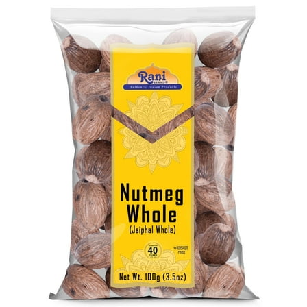 Rani Nutmeg (Jaiphul) Whole Spice, 21-23 Pieces, 3.5oz (100g) ~ All Natural | Vegan | Gluten Friendly | NON-GMO | Kosher | Indian Origin