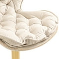 thumbnail image 4 of Exquisite Swivel Bar Stools Modern Velvet Padded Adjustable Counter Height Bar Chairs with Soft Back and Gold Footrest for Kitchen Dining Room Living Room & Home Office,Ivory, 4 of 7