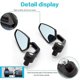 thumbnail image 2 of 7/8" 22mm Motorcycle Mirrors Bar End Mirror Rear View Motor Handlebar End Mirror Cafe Racer Retrovisor Moto Motorcycle Mirrors, 2 of 5