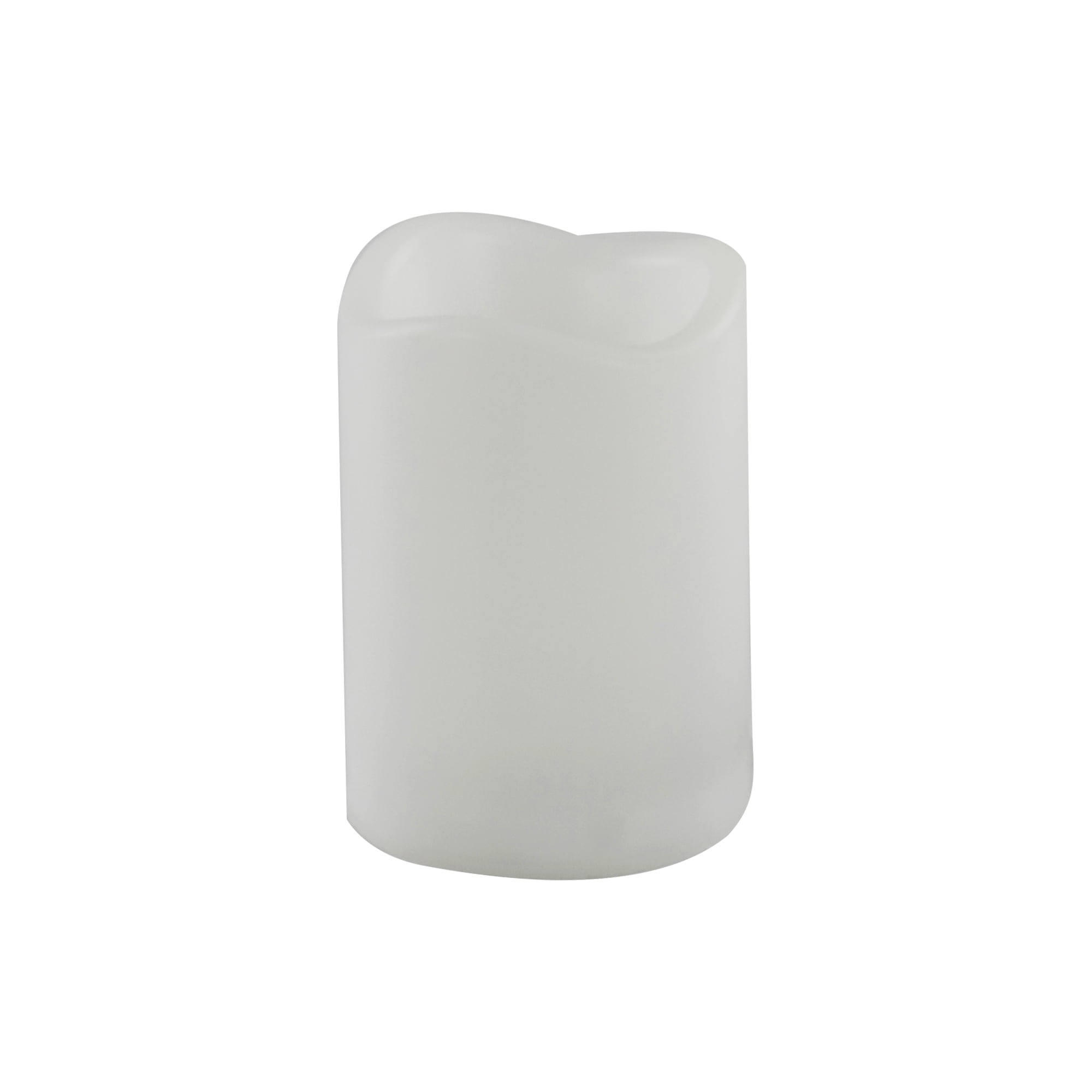 Holiday Time 3x4 inch Plastic Flameless LED Pillar Candle, White, Single Pack